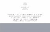 INSTRUCTIVO PARA LA ELABORACION DEL … · instructivo para la elaboracion del documento tÉcnico unificado (dtu) del trÁmite de cambio de uso de suelo forestal, modalidad b-particular