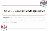 Tema V. Fundamentos de algoritmos - Páginas …profesores.fi-b.unam.mx/tanya/CPI/Presentaciones/Tema-V.pdf · 2018-07-12 · Diagrama de Flujo Para el diseño de algoritmos se utilizan