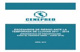 ESCENARIOS DE RIESGO ANTE LA TEMPORADA …€¦ · escenario de riesgos ante la temporada de lluvias 2017 – 2018 (pronÓstico de precipitaciÓn para el periodo abril - junio 2018)