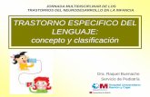 TRASTORNO ESPECIFICO DEL LENGUAJE: … · CLASIFICACION DSM-IV Trastornos de la comunicación •Trastorno específico de la pronunciación •Trastorno de la expresión del lenguaje