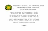 Caratula TUPA 2008 - peru.gob.pe · UNIVERSIDAD NACIONAL DEL CENTRO DEL PERU OFICINA GENERAL DE PLANIFICACION OFICINA DE RACIONALIZACION . UNIVERSIDAD NACIONAL DEL CENTRO DEL PERU
