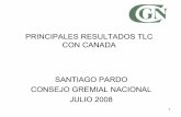 PRINCIPALES RESULTADOS TLC CON CANADA … · Importaciones libres NMF (%, 2006) 53,4 56,0 Sectores de servicios con compromisos en la OMC 105 POLITICA COMERCIAL Promedio simple de