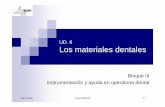 UD. 6 Los materiales dentales · Alta conductividad térmica uso de bases cavitarias (cementos,…) Si falta alguna pared dental uso de encofrados matrices y portamatrices Técnica
