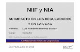 NIIF y NIA - cemla.org · las NIIF • Estados financieros • Instrumentos Financieros (deterioro) • Aportes Sociales: pasivo y patrimonio • Propiedades, planta y equipo •