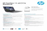 HP Pavilion 14-ab151la Notebook - La Polar · Otros factores, además de la velocidad del reloj, pueden impactar en el sistema y el rendimiento de la aplicación. (8) Se requiere