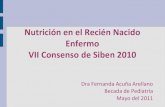 Nutrición en el Recién Nacido Enfermo VII Consenso de ...manuelosses.cl/BNN/docencia/Nutrici%F3n%20(siben).pdf · de criterios y mejor evidencia disponible. Importancia de la nutrición