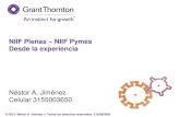 NIIF Plenas NIIF Pymes Desde la experiencia - …fedecop.org/Jimenez.pdf · • Implementando las NIIF (…y NIIF Pymes) • Convirtiendo el balance inicial a NIIF (…y NIIF Pymes)