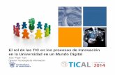 2014 05 21 TICAL TICs en Innovacion en Mundo Digitaltical2014.redclara.net/doc/ptaciones/Lunes/Plenaria/Tarde/2014 05... · PLATAFORMA TECNOLÓGICA DE APOYO Vigilancia tecnológica