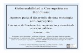 Gobernabilidad y Corrupción en Hondurassiteresources.worldbank.org/.../hon_vc_cna.pdf · Propuestas del CNA (del 2 de octubre de 2001) 1. Reformas al Sistema Legal 2. Reforma al