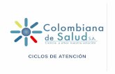 CICLOS DE ATENCIÓN - colombianadesalud.org.co de atencion en... · el usuario es atendido por el funcionario de colombiana de salud, quien contesta respetuosamente el llamado y posterior