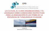 LA CULTURA, EL CLIMA ORGANIZACIONAL Y EL … Pazmiño 1.pdf · La cultura organizacional que caracteriza a las Pymes de la provincia del Tungurahua del Ecuador y el clima organizacional