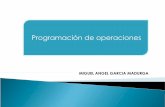 Programación de operaciones - Madurga net · Programación de operaciones Introducción – La Programación de Operaciones supone la ejecución de todo lo planificado anteriormente.