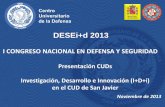 DESEi+d 2013 - Isdefecatedraisdefe.etsit.upm.es/wp-content/uploads/2013/11/...Dra. Dña. Carmen de Nieves Nieto. (Dra en Ciencias Económicas). I+D+i en el CUD de San Javier GRUPOS