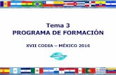 Tema 3 PROGRAMA DE FORMACIÓN - gob.mx · político, así como mediante el intercambio de experiencias, ... Planificación, manejo y gestión de cuencas (GIRH) Brasil Colombia, Guatemala,
