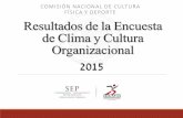 COMISIÓN NACIONAL DE CULTURA FÍSICA Y … · La aplicación de la Encuesta de Clima y Cultura Organizacional 2015 nos permiti ... Capacitación y desarrollo. Entre trabajadores