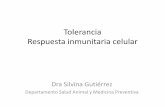 Tolerancia Respuesta inmunitaria celular · Tolerancia Respuesta inmunitaria celular Dra Silvina Gutiérrez Departamento Salud Animal y Medicina Preventiva