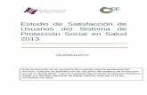 Estudio de Satisfacción de Usuarios del Sistema de ...seguropopular.guanajuato.gob.mx/.../satisfaccion/GUANAJUATO.pdf · Índice de Cuadros Cuadro 1. Sexo del usuario respecto del