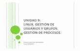 UNIDAD 9: LINUX. GESTIÓN DE USUARIOS Y … · Valores por defecto usados cuando se crea un usuario ... Permite ejecutar comandos con permisos de ... Permite borrar grupos en Linux.