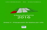 PRESUPUESTO 2016 - web. 7 - UFG 54: Instituto Internacional de Investigaciones Prehist³ricas de