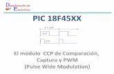 PIC 18F45XX - IES LUIS DE LUCENA€¦ · 2. Características del módulo en modo PWM (I) El módulo en modo PWM utiliza el Timer2 para generar un tren de pulsos de amplitud y ciclo