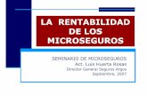 LA RENTABILIDAD DE LOS MICROSEGUROSamis.com.mx/InformaWeb/Documentos/Archivos/10_Luis_Huerta.pdf · El RETO PARA SER RENTABLE MICROSEGUROS Se debe ofrecer una prima baja para un mercado