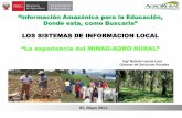 LOS SISTEMAS DE INFORMACION LOCAL - iiap.org.pe · EJES ESTRATEGICOS PRIORIZADOS POR AGRORURAL Gestión del Agua Acceso a Mercados Desarrollo Rural Promoción de proyectos productivos