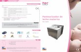 El Pasteurizador PAS10002 cumple con las siguientes disposiciones : leche …€¦ · Cumple en todos los aspectos con las órdenes y circulares vigentes respecto a la pasteurización