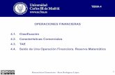 OPERACIONES FINANCIERAS 4.2. Características …ocw.uc3m.es/economia-financiera-y-contabilidad/matematicas... · • De la equivalencia financiera de esta operación sabemos que