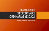 ECUACIONES DIFERENCIALES ORDINARIAS (E.D.O.)soraidazuniga.pbworks.com/w/file/fetch/103402221/ECUACIONES... · El rnétodo de Euler es el 111ás simple de los métodos numéricos para