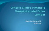 Klgo. Ian Bonacic M. Junio 2011 - kinex.cl Lumbar Ian.pdf · Expresión clínica de patología lumbar según fuente dolorosa. Síndrome facetario. (Agudo-degenerativo) Síndrome discogénico.
