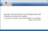 Aportes de los Burós en la Expansión del Crédito en ...€¦ · Panamá Bolivia El Salvador Paraguay ... Impulso del crédito de consumo en la economía: 30% 2. ... Diapositiva