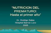 Nutrición del Prematuro: hasta el primer año. R. …manuelosses.cl/BNN/NUTRICION DEL PREMATURO-2005.pdf · 3,6 3 Ziegler E, Nutrition 1994 ... prematuros con DBP en el 1er año