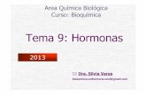 Tema 9: Hormonas - Bioquímica para Enfermería · Lenta y persistente: horas y días 5.Según la naturaleza de la respuesta metabólica: Catabólicas Anabólicas. 18 FUNCIÓN MANTENIMIENTO