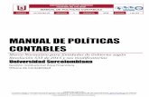 MANUAL DE POLÍTICAS CONTABLES - usco.edu.co · El presente manual de políticas contables, es una contribución que le permitirá a las áreas involucradas dentro del proceso contable