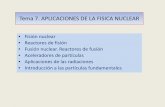 Tema 7. APLICACIONES DE LA FISICA NUCLEAR - … · Tema 7. APLICACIONES DE LA FISICA NUCLEAR. La energía de enlace por nucleón B A de los núcleos de masa intermedia es mayor que