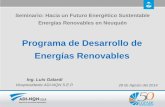 Programa de Desarrollo de Energías Renovables · •ADI-NQN como titular de los derechos mineros da en concesión la explotación del recurso para la generación de energía eléctrica