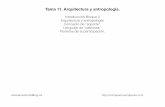 Introducción Bloque II Arquitectura y antropología ... · Tema 11. Arquitectura y antropología. Introducción Bloque II Arquitectura y antropología. Concepto de “soporte”.