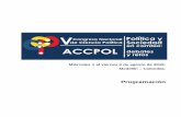 Programación - congreso.accpol.orgcongreso.accpol.org/files/programacion.pdf · La reforma política que se necesita para institucionalizar a los partidos políticos colombianos.