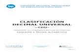 CLASIFICACIÓN DECIMAL .CLASIFICACION DECIMAL UNIVERSAL ... Nacional de Maestros para la clasificación