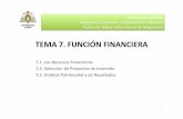 TEMA 7. FUNCIÓN FINANCIERA - OpenCourseWare de la ...ocw.uniovi.es/.../2864/mod_resource/content/1/Diapositivas_Tema_7.pdf · Consiste en la colocación del capital en proyectos