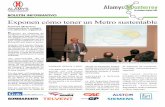 Exponen cómo tener un Metro sustentable - Alamys · 2017-07-27 · atención integral y campañas de fidelización. ... mediante estrategias de sustentabilidad basadas en el ...