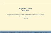 Álgebra Lineal Ma1010 - Profesor Eduardo Uresti Charrecb.mty.itesm.mx/ma1010/materiales/ma1010-22a.pdf · Introduccion´ Ortogonalidad a un espacio Proyecc´ıon´ ortogonal Gram-Schmidt