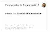 Tema07-Cadenas de caracteres · 9E i 127 t d l ódi ASCII Universidad Pontificia de Salamanca (Campus Madrid) Luis Rodríguez Baena, Escuela Superior de Ingeniería y Arquitectura,