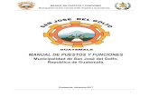 MANUAL DE PUESTOS Y FUNCIONESmunisanjosedelgolfo.gob.gt/wp-content/uploads/Manual-de... · 2018-05-08 · El Manual de Puestos y Funciones del Personal Municipal, ... Municipalidad