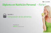Diploma en Nutrición Personal Parte I - Cloud Object … · Lección 2 Aprenderás sobre nutrientes Macro y micro nutrientes Aumentará vuestro conocimiento deficiencias nutricionales