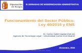 Funcionamiento del Sector Público: Ley 40/2015 y ENS · Funcionamiento del Sector Púbico: Ley 40/2015 y ENS Contenido 1. Ley 40/2015: Distribución de conceptos jurídico-electrónicos