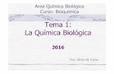 TEMA 1: La Química biológica 2016 · Las células son la unidades estructurales y funcionales de todos los organismos vivos. ... Vitaminas Cofactores para acción de las enzimas