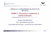 TEMA 7: Procesos continuos y semicontinuos - ehu.eusehu.eus/manufacturing/docencia/717_ca.pdf · Tema 7: Procesos continuos y semicontinuos 8/16 1. Laminación Para la obtención