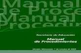 Manual de Procedimientos - …educacion.michoacan.gob.mx/.../2015/03/manualse.pdf · Manual de Procedimientos y el objetivo del documento, culminando con la misión y visión de la