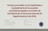 Presentacion Camara de Comercio de Bogota · Accidente de trànsito Asuntos societarios Compraventa Marcas y patentes Otro Se pudo establecer que el grueso de los conflictos surge
